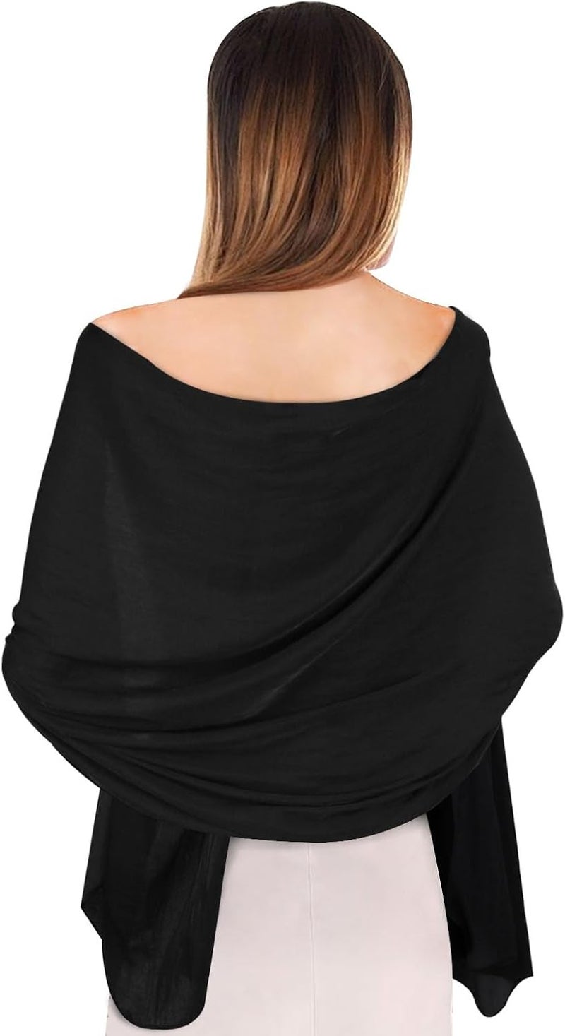 EXTREE Scarfs for Women Pashmina Silky Shawl Wrap for Evening Dressing Blanket Open Front Poncho Cape - Image 3